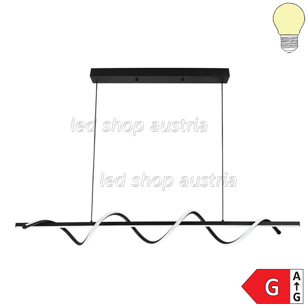 30W LED Pendelleuchte schwarz 120cm