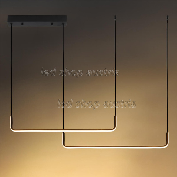 25W LED Pendelleuchte warmweiß schwarz 80cm 2-fach