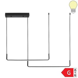 25W LED Pendelleuchte warmweiß schwarz 80cm 2-fach