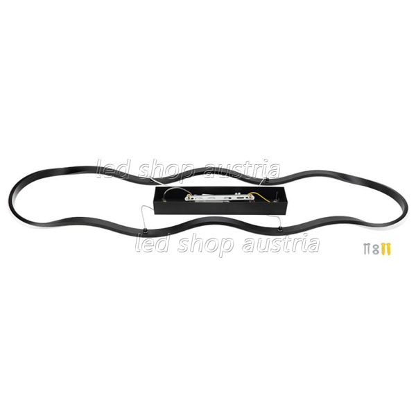 24W LED Pendelleuchte warmweiß schwarz oval