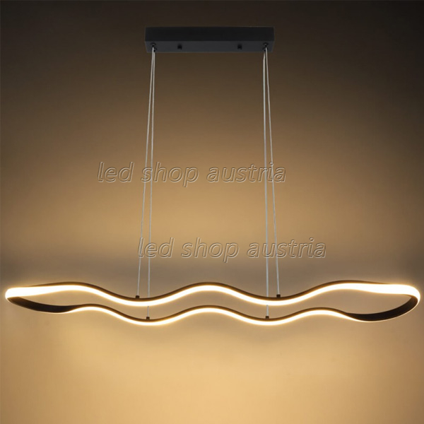 24W LED Pendelleuchte warmweiß schwarz oval