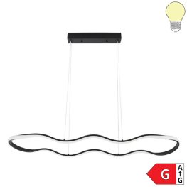 24W LED Pendelleuchte warmweiß schwarz oval