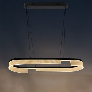 30W LED Pendelleuchte oval schwarz warmweiß