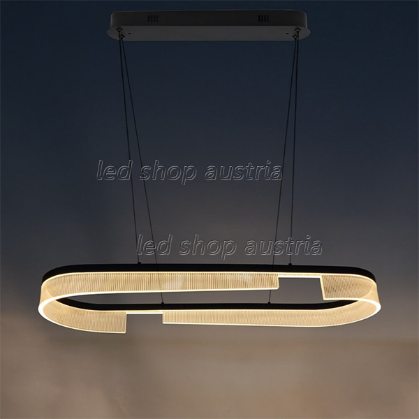 30W LED Pendelleuchte oval schwarz warmweiß