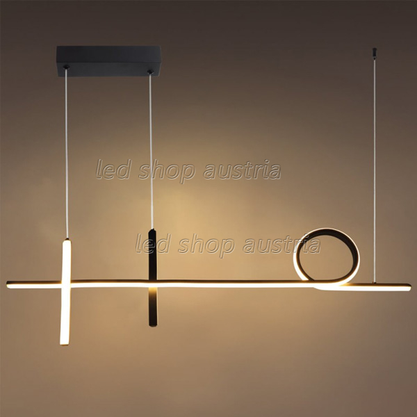 24W LED Pendelleuchte warmweiß schwarz