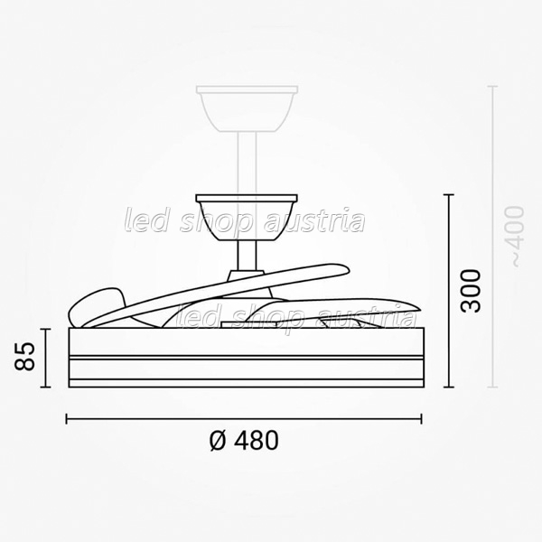 36W LED Deckenventilator schwarz CCT