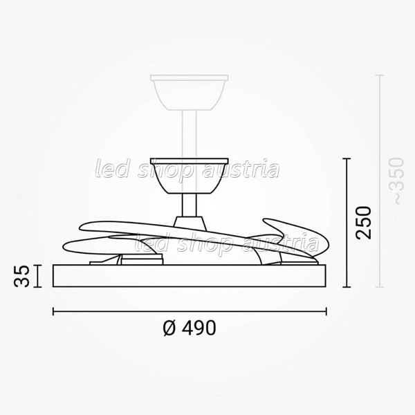 36W LED Deckenventilator slim schwarz CCT