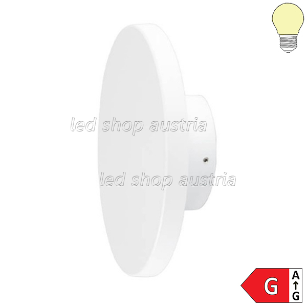 12W LED Wandleuchte rund Aluminium IP65 weiß warmweiß