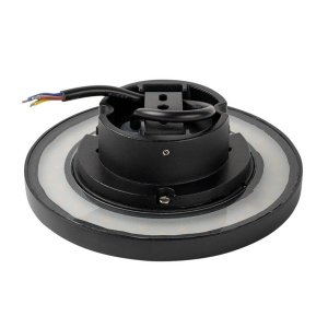 12W LED Wandleuchte rund Aluminium IP65 schwarz warmweiß