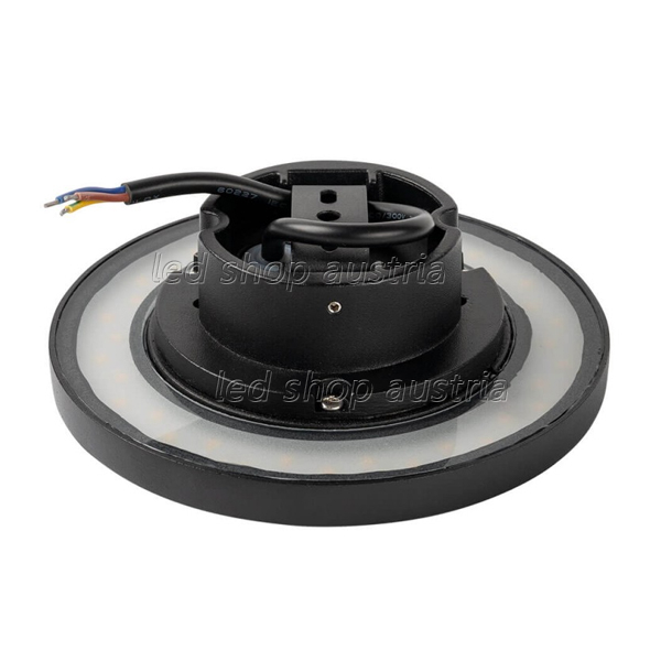 12W LED Wandleuchte rund Aluminium IP65 schwarz warmweiß