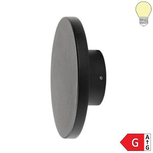 12W LED Wandleuchte Rund Aluminium IP65 schwarz warmweiß