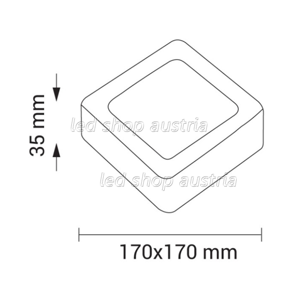 12W LED Aufbaupanel quadratisch kaltweiß