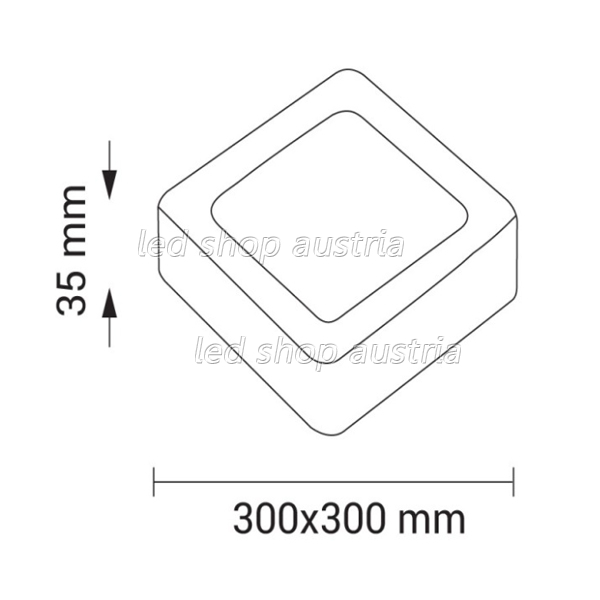 24W LED Aufbaupanel quadratisch warmweiß