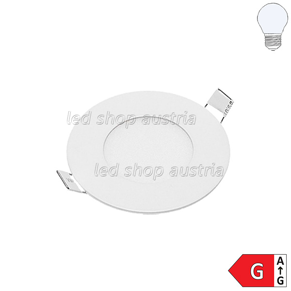 3W LED Mini Einbau- Panel rund inkl. Trafo kaltweiß