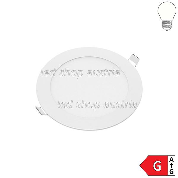 12W LED Einbau- Panel rund inkl. Trafo neutralweiß