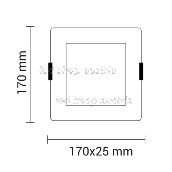 12W LED Einbau- Panel quadratisch inkl. Trafo kaltweiß