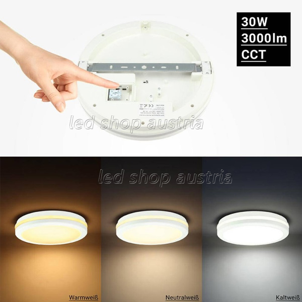 30W LED Deckenleuchte weiß für Außenbereich CCT IP65