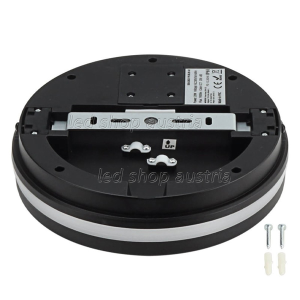 20W LED Deckenleuchte mit Bewegungsmelder schwarz für Außenbereich CCT IP65