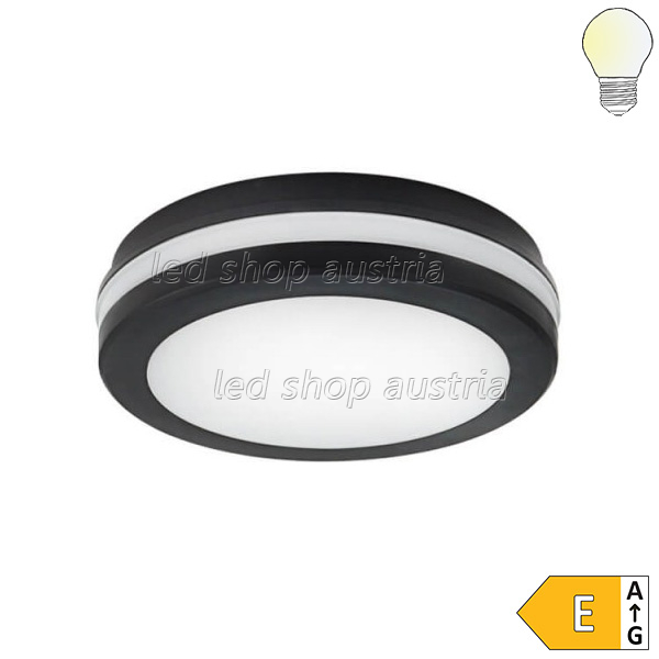 20W LED Deckenleuchte mit Bewegungsmelder schwarz für Außenbereich CCT IP65