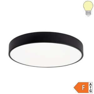 30W LED Deckenleuchte rund schwarz warmweiß