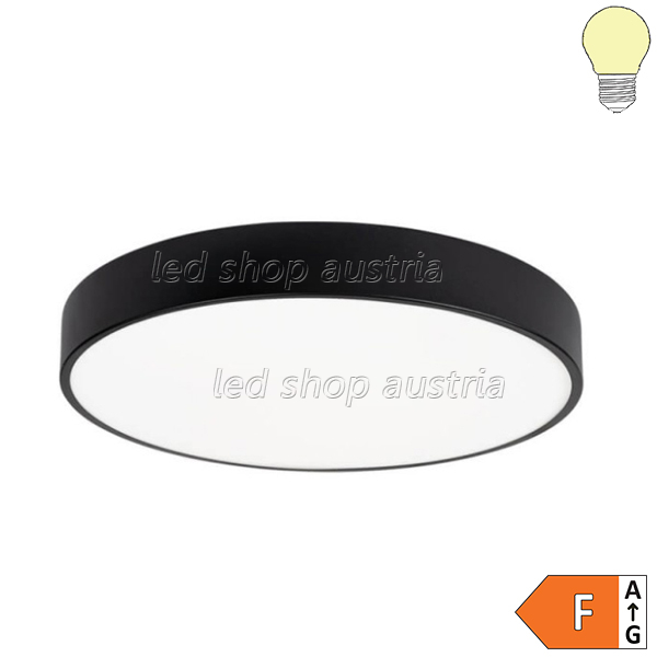 30W LED Deckenleuchte rund schwarz warmweiß