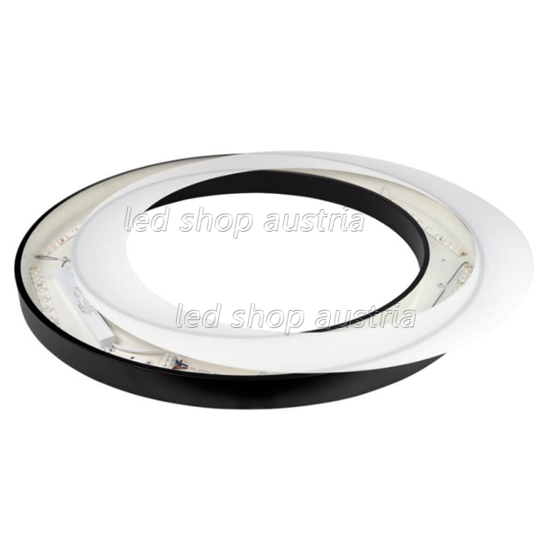 64W LED Deckenleuchte Design rund schwarz warmweiß