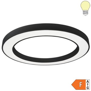 64W LED Deckenleuchte Design rund schwarz warmweiß