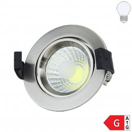 8W LED Downlight rund schwenkbar inkl. Trafo Edelstahl kaltweiß