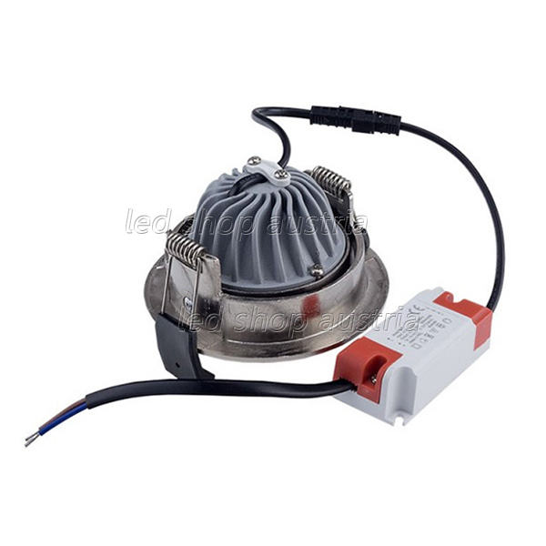 8W LED Downlight rund schwenkbar inkl. Trafo Edelstahl neutralweiß