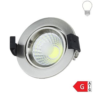 8W LED Downlight rund schwenkbar inkl. Trafo Edelstahl neutralweiß