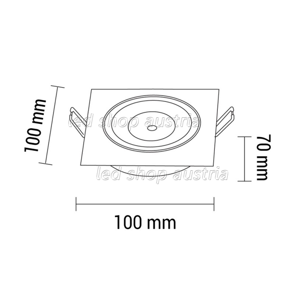 8W LED Downlight quadratisch schwenkbar inkl. Trafo warmweiß