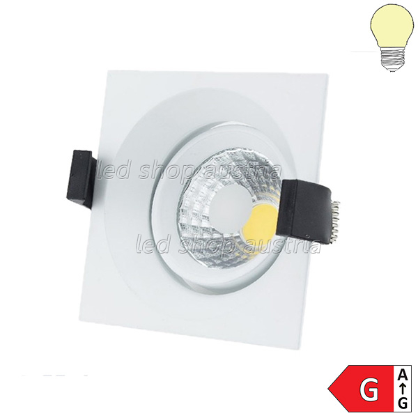 8W LED Downlight quadratisch schwenkbar inkl. Trafo warmweiß