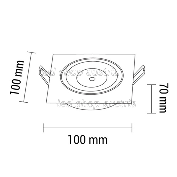 8W LED Downlight quadratisch schwenkbar inkl. Trafo Edelstahl warmweiß