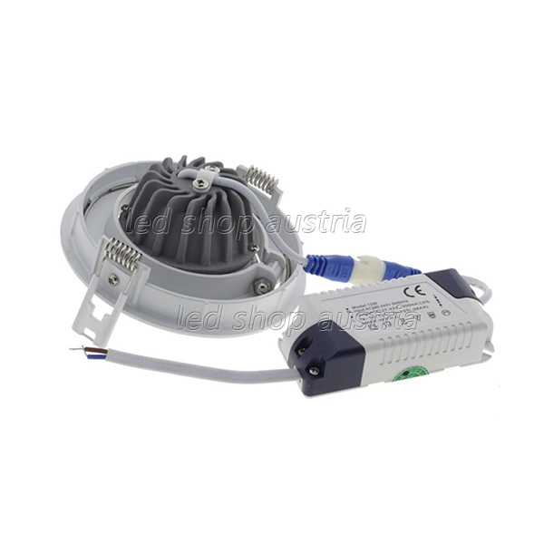 12W LED Downlight rund schwenkbar inkl. Trafo kaltweiß