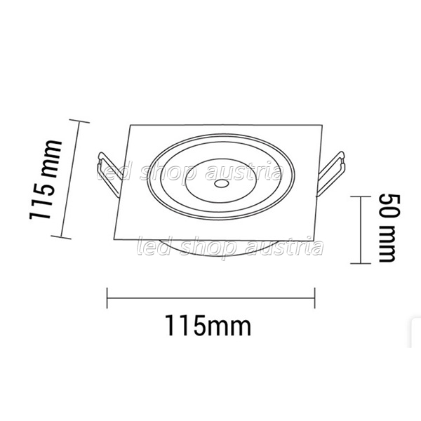 12W LED Downlight quadratisch schwenkbar inkl. Trafo kaltweiß