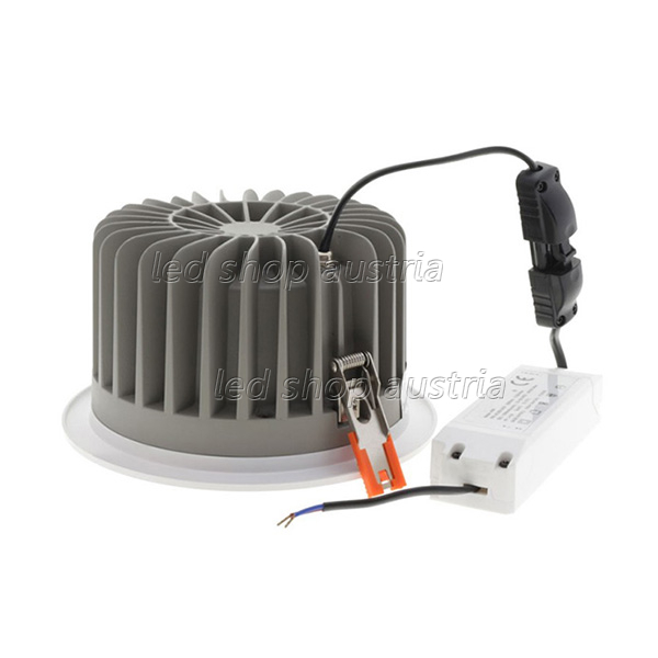 40W LED Downlight rund 60° inkl. Trafo TÜV kaltweiß