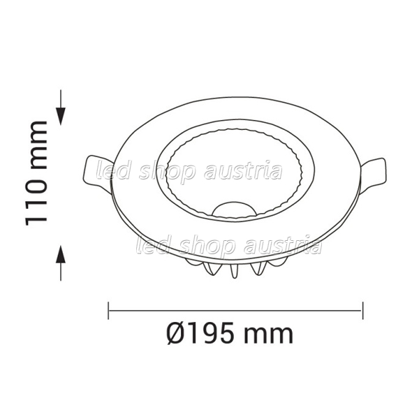 40W LED Downlight rund 60° inkl. Trafo TÜV kaltweiß
