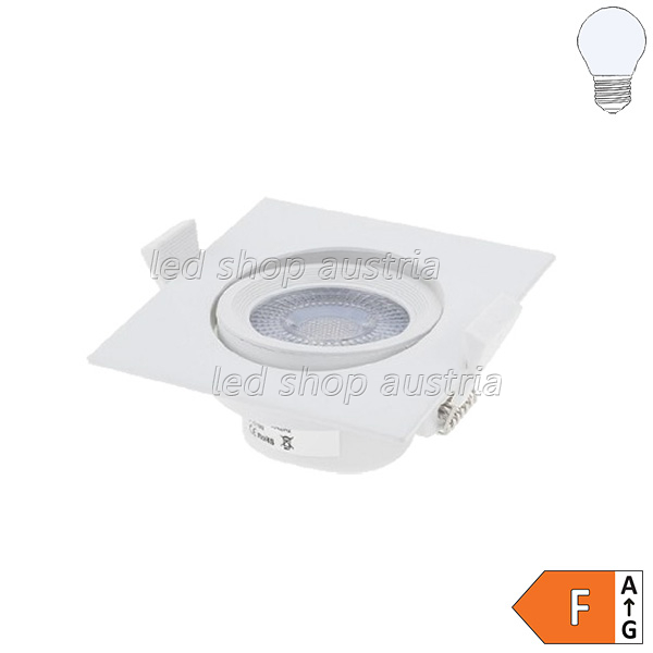 5W LED SMD Downlight quadratisch schwenkbar inkl. Trafo kaltweiß