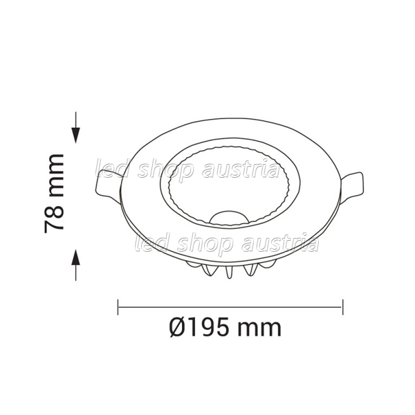 20W LED Downlight rund 145° inkl. Trafo TÜV warmweiß