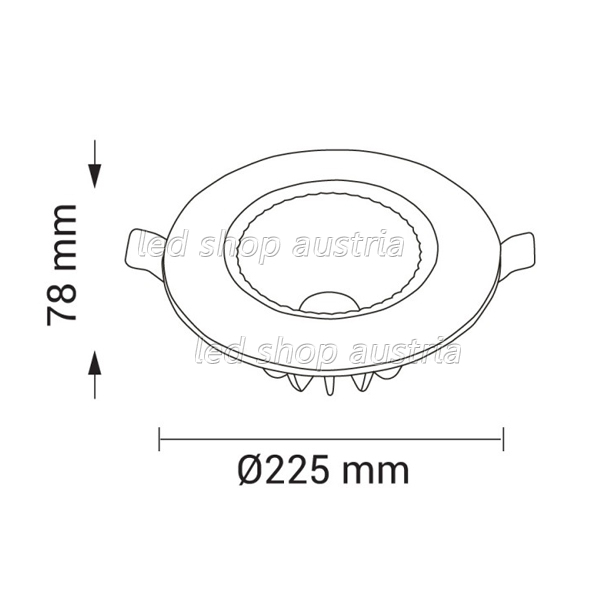 30W LED Downlight rund 145° inkl. Trafo TÜV kaltweiß