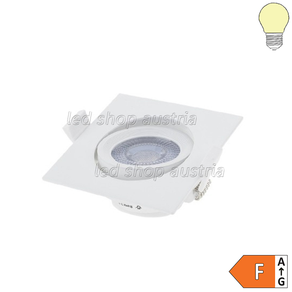 7W LED SMD Downlight quadratisch schwenkbar inkl. Trafo warmweiß