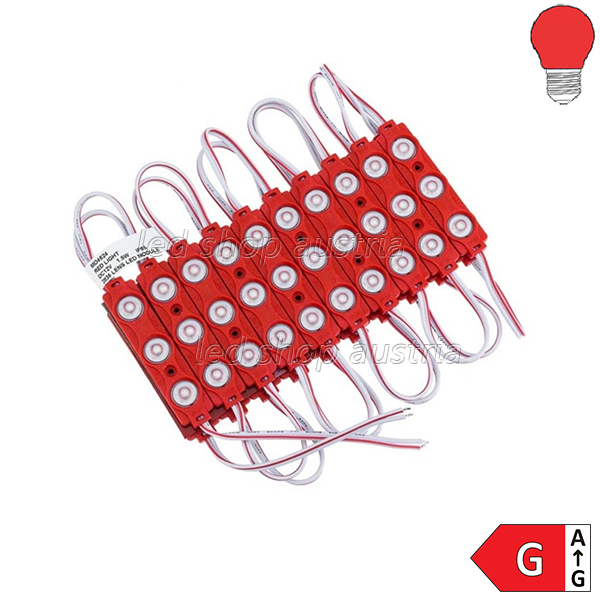 12V LED SMD 2835 Modul 1,5W IP65 SET 20Stk rot
