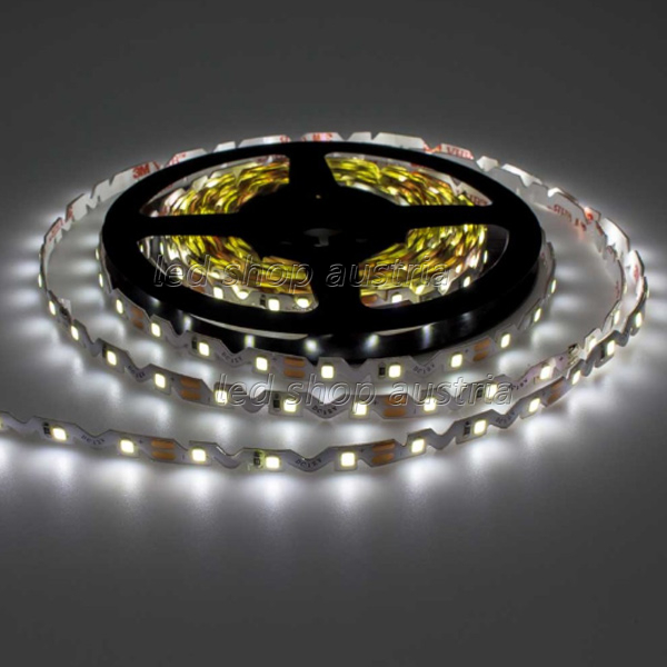 60SMD/m 7,2W/m 12V LED S-Streifen 2835 5m spritzwassergeschützt kaltweiß