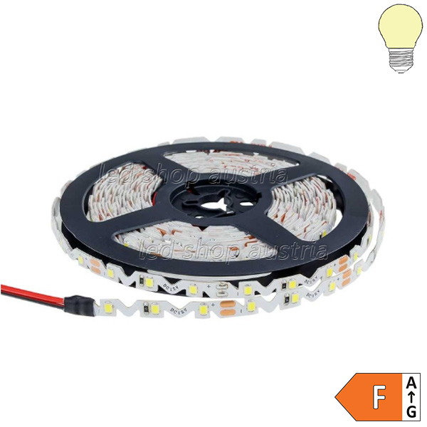 60SMD/m 7,2W/m 12V LED S-Streifen 2835 5m spritzwassergeschützt warmweiß