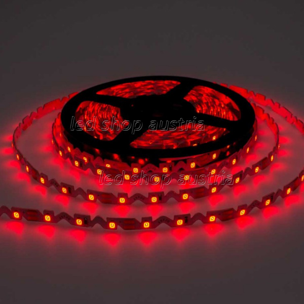 60SMD/m 7,2W/m 12V LED S-Streifen 2835 5m spritzwassergeschützt rot