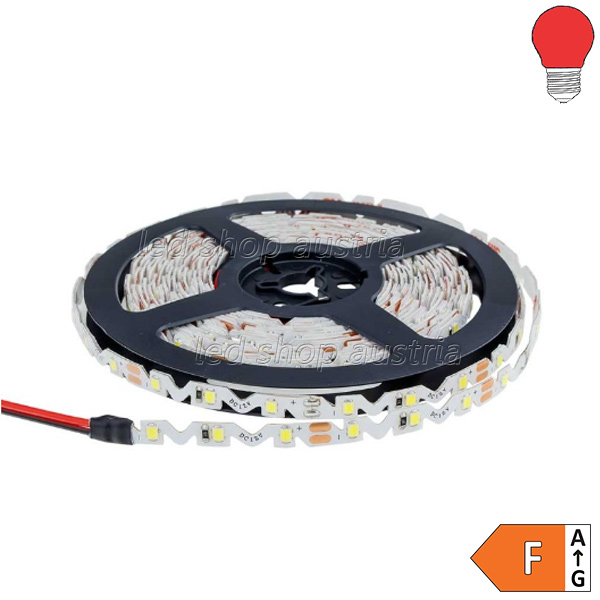 60SMD/m 7,2W/m 12V LED S-Streifen 2835 5m spritzwassergeschützt rot