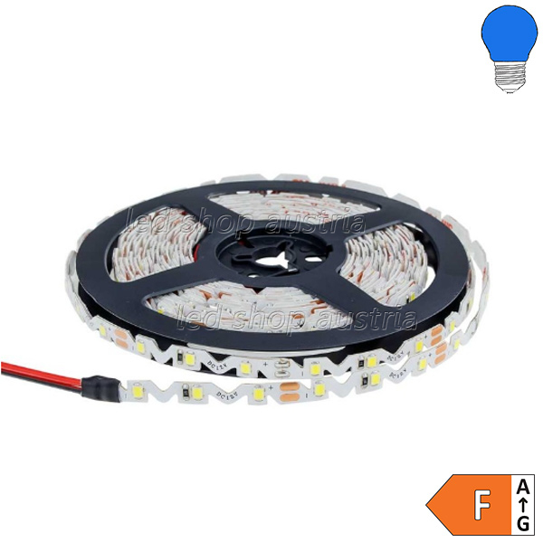 60SMD/m 7,2W/m 12V LED S-Streifen 2835 5m spritzwassergeschützt blau