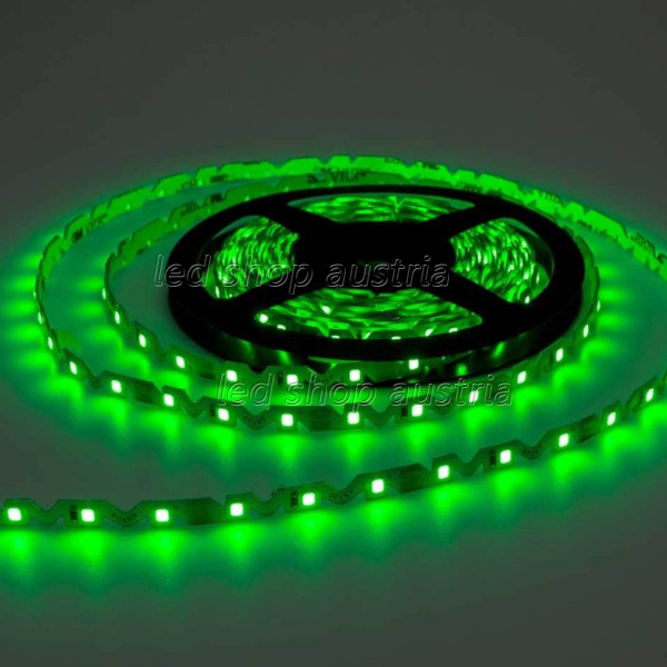 60SMD/m 7,2W/m 12V LED S-Streifen 2835 5m spritzwassergeschützt grün