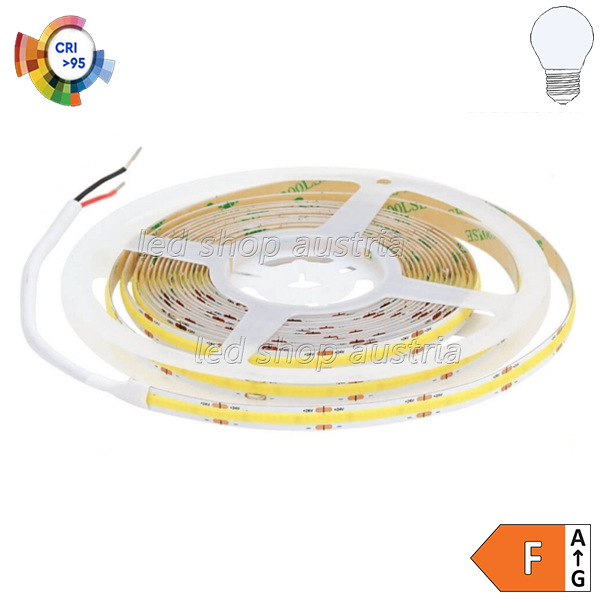 LED COB Strip 24V 320SMD/m 10W/m CRI90+ 5m selbstklebend kaltweiß