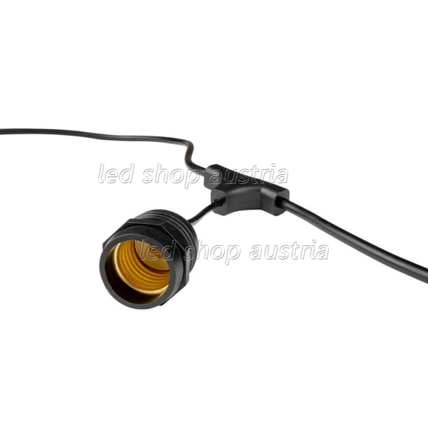 Lichterkette schwarz mit E27 Fassung 10 Stk. 5 Meter IP65